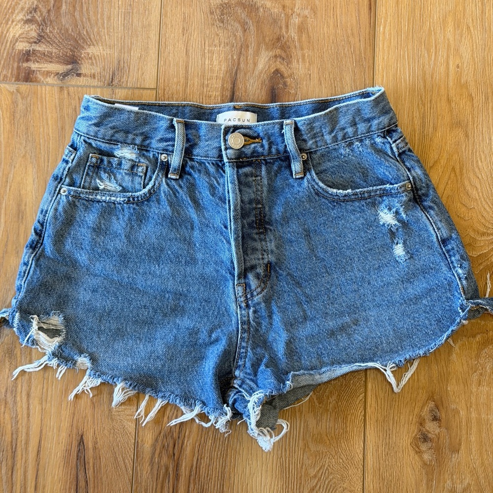 PacSun Blue Distressed Jean Shorts